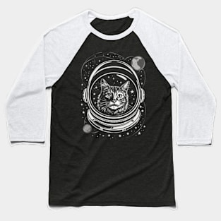 Astronautic Cat Adventures Baseball T-Shirt